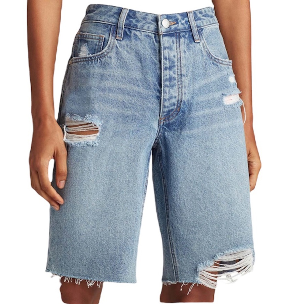 Joe's Jeans Light Blue Distressed Bermuda Shorts